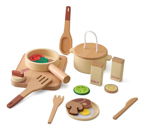 Set De Cocina Para Niños, Accesorios De Cocina De Madera, Ni