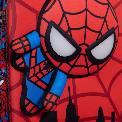 Kit Mochila Spiderman Lonchera Lap Original Kinder C Luz Rojo Rojo