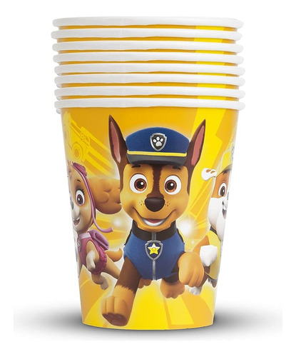 Unique Industries Paw Patrol 9 Oz. Tazas (8), Multicolor, Ta