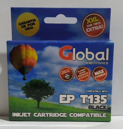 Cartucho 135 Negro Global Para T25-tx125-tx135