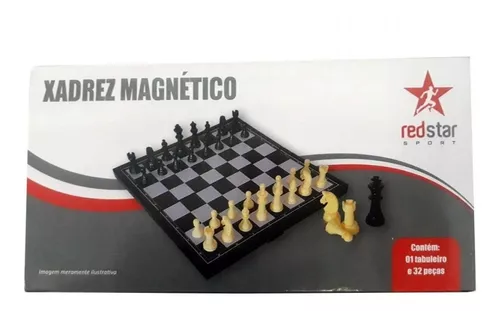 Jogo De Xadrez Magnético Tabuleiro Dobrável 32 Peças Rápido!