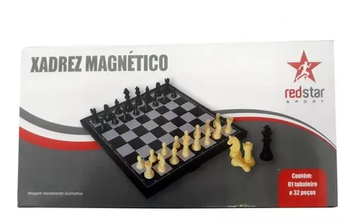 JOGO DE XADREZ DE PLASTICO - JOGO XADREZ DE TABULEIRO MAGNETICO