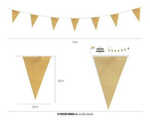 Imagen 4 de 6 de Banderines Decorativos Metálicos Dorado O Plateado