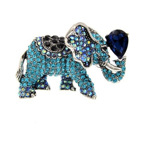 Prendedor  Broche Elefante Colores Strass Brillantes 