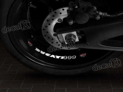 Adesivo Roda Refletivo Moto Compativel Ducati 999 Rd4 Cor DUCATI 999 BRANCO
