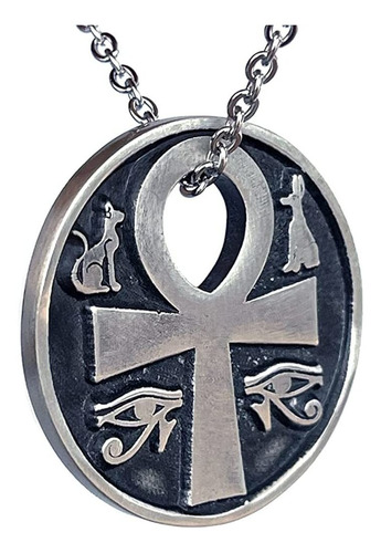 Pagan Jewelry Ankh Cross Of Life Anubis Bastet - Ojo De Ra H