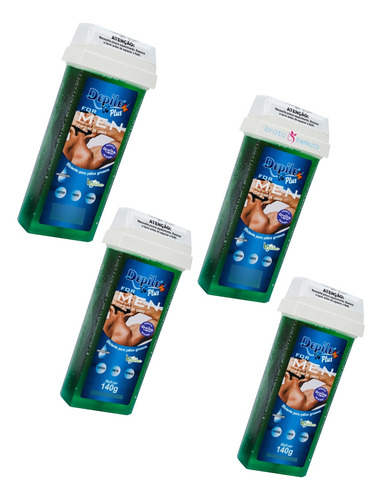 Cera Rollon Depilação Masculina 4x140g Roll-on Broto Beleza