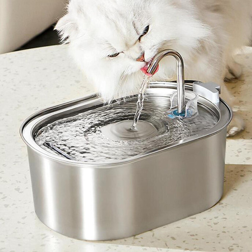 Fuente De Agua De Acero Inoxidable Para Gatos, Bebedor