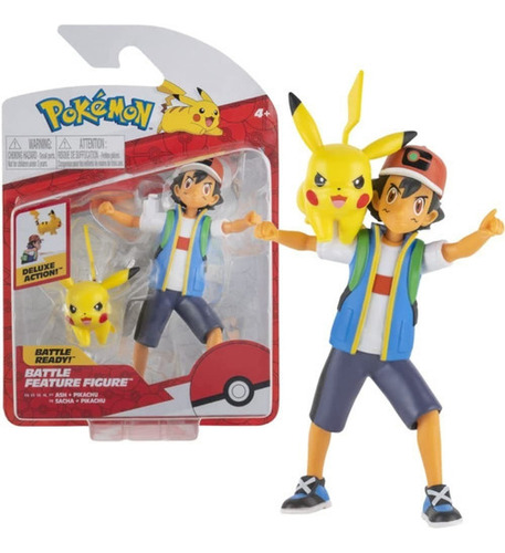 Ash 12cm Con Pikachu 5cm Pokemon Wicked Cool Toys Se