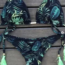 Comprar Trajes De Bano Bikini Sexy Con Borlas Y Accesorios Dorados