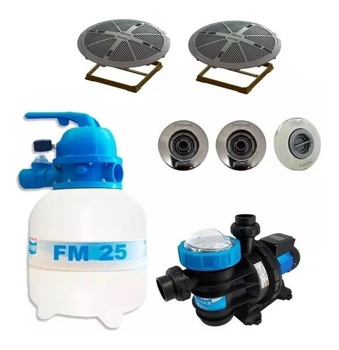 Kit Completo Para Piscina Até 19 M³ Filtro Bomba Sodramar