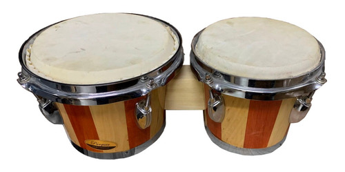 Bongo Madera 6.5 X 7.5 Parche Cuero Percusion Profesional