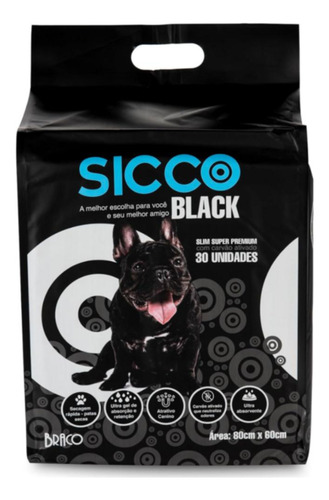 Tapete Higiênico Sicco Black Super Premium Carvão ativ. 30un