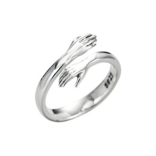 Anillo Plata Real Sterlina 925 Abrazo Amor Caja Regalo