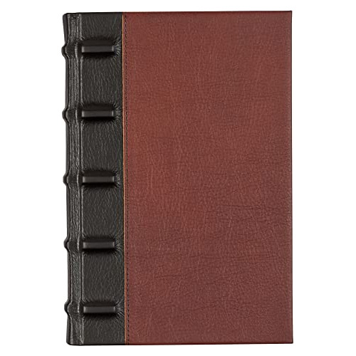 Cuaderno De Cuero Vintage, Tapa Dura Borgoña Espina De...