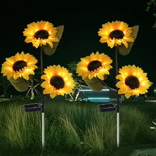 Luz Cálida Girasol Solar Led String Lights Al Aire Libre