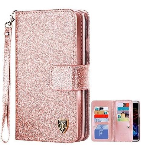 Funda Cartera Bentoben Símil Cuero C/brillo P/galaxy S8 Plus