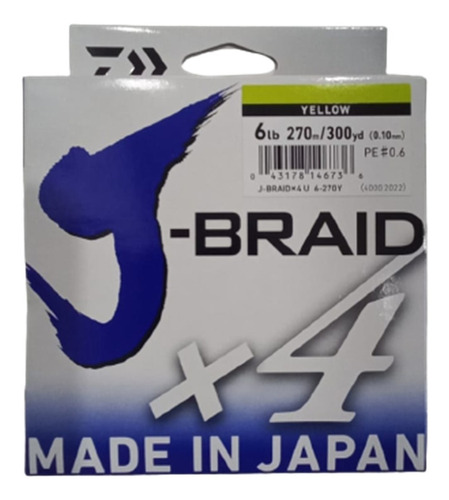 Multifilamento Daiwa J-braid X4  6lb 270m 4 Hebras Japon