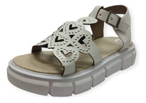 Sandalias Con Strass Media Plataforma 27/34 (consultar Stock