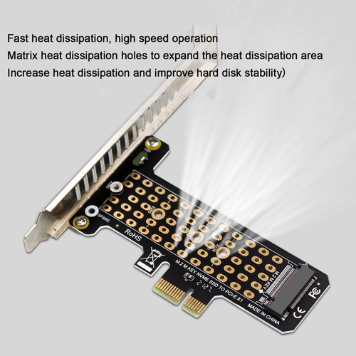 2 Adaptador M.2 Nvme Ssd A Pcie X1 Tarjeta De Altura