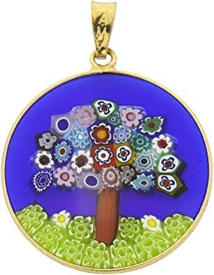 Glassofvenice Colgante Millefiori De Cristal De Murano Con