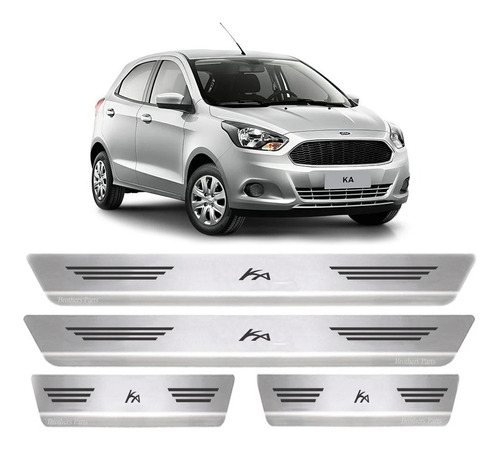 Kit 4 Soleira Protetor Em Aço Inox Ford Ka 2014 2015 2016 17