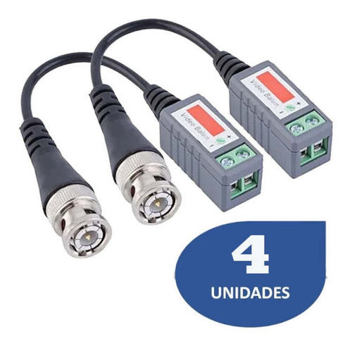 Pack 4 Video Balun Hd De Tornillo Mvteam