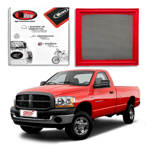 Filtro Ar Esportivo Inbox Dodge Ram 5.9 Slt 2008 Inflow