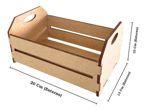Kit 10 Mini Caixote Feira 20cm Mdf Caixotinho Mercado Festa