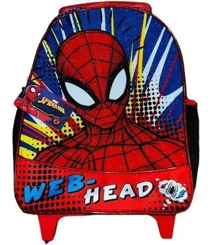 Mochila Spiderman Con Ruedas Hombre Araña Web Head - Intek