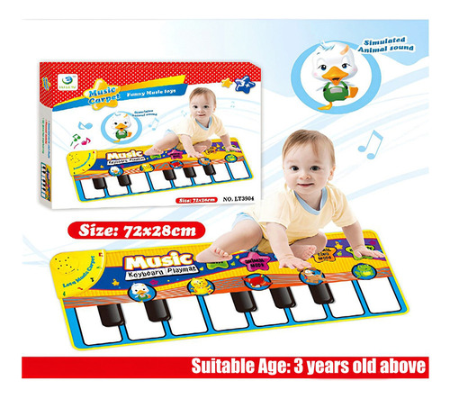Alfombra De Gateo Con Juego De Música Piano Electrónico Bebé