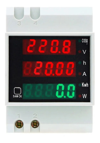 Wattímetro Voltíme Amperímetro 110v 220v 100a Painel Energia