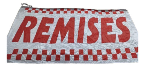 Bandera Remises Blanca Letras Rojas 150x70cm