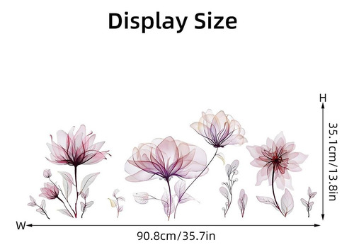 Sktffr Flores Flores Moradas Pegatinas De Pared Pvc Decoras