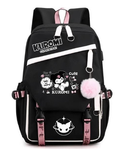 Sanrio Bolso De Peluche Gran Capacidad Mochila Kuromi