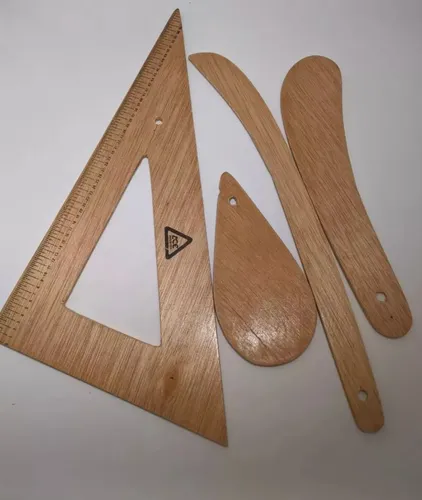 Set De Reglas En Madera Para Modistería Escala 1/2