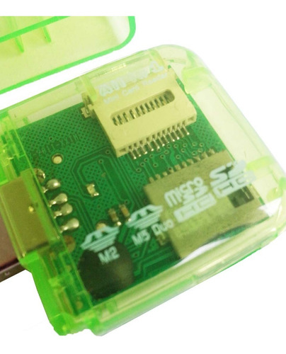 Imagem 3 de 6 de Leitor Usb Cartão De Memória Micro Sd / Sdhc / M2 / M5 Duo