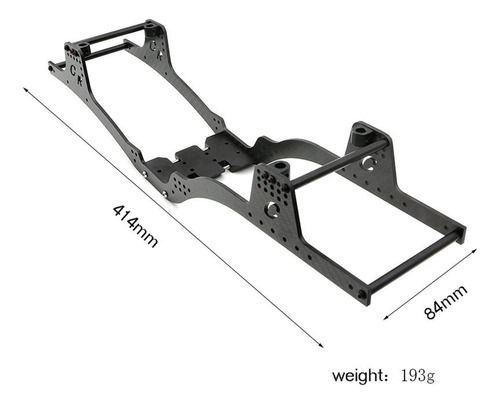 Chasis De Fibra De Carbono A Escala 1:10 Para Scx10 Negro