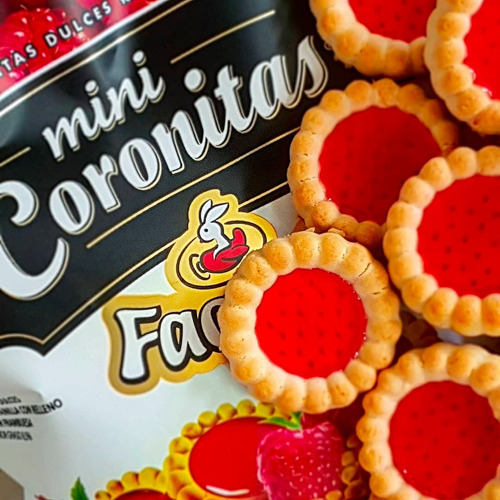 Imagen 4 de 9 de Galletitas Mini Coronitas Frambuesa Fachitas - Mejor Precio