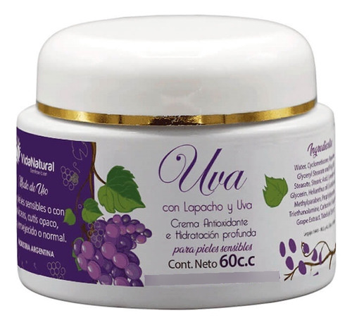 Crema Uva Antioxidante Hidratante Profunda Vida Natural