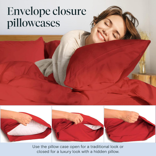Juegos De Sábanas Y Fundas De Almohada Luxclub Red Aa Aa