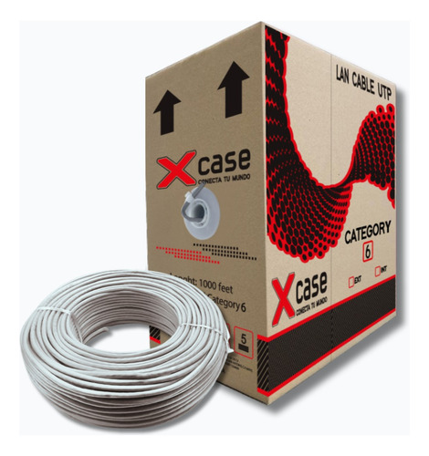 Cable Utp 150mts Xcase Cat6 De 8 Hilos 0.50mm Para Interior
