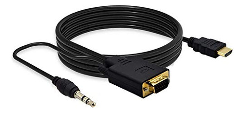 Cable Hdmi A Vga 10ft, 1080p Con Chip Incorporado.