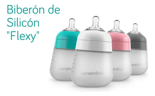 Nanobébé Biberón De Silicona Anti-cólicos 270ml/9oz 0m+ 3pz