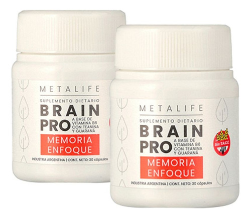 Kit X2 Potenciador Memoria Enfoque Concentracion Brain Pro