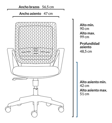 Imagen 5 de 5 de Silla Escritorio Job Base Nylon Blanco Form