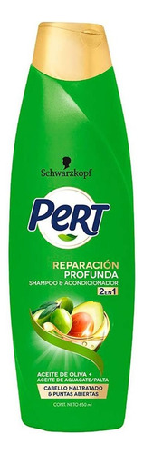 Shampoo Pert 2 En 1 Reparación Aceite De Oliva Y Aceite De Aguacate 650ml