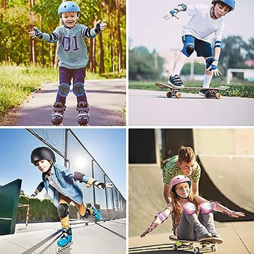 Protección De Patín Kit Para Niños Casco Rodillera Codera
