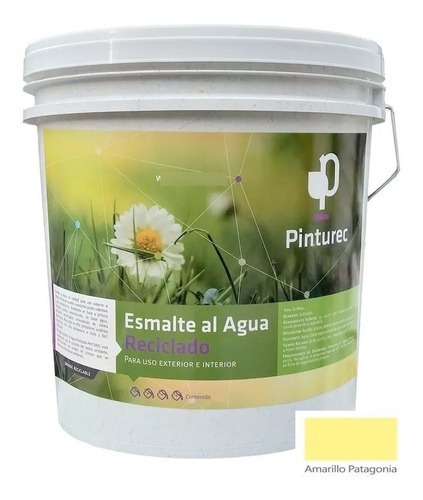 Esmalte Agua Reciclado Pinturec Amarillo Patagonia 4 Galones