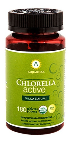 Chlorella Active Aquasolar 180 Tabletas 100% Orgánicas